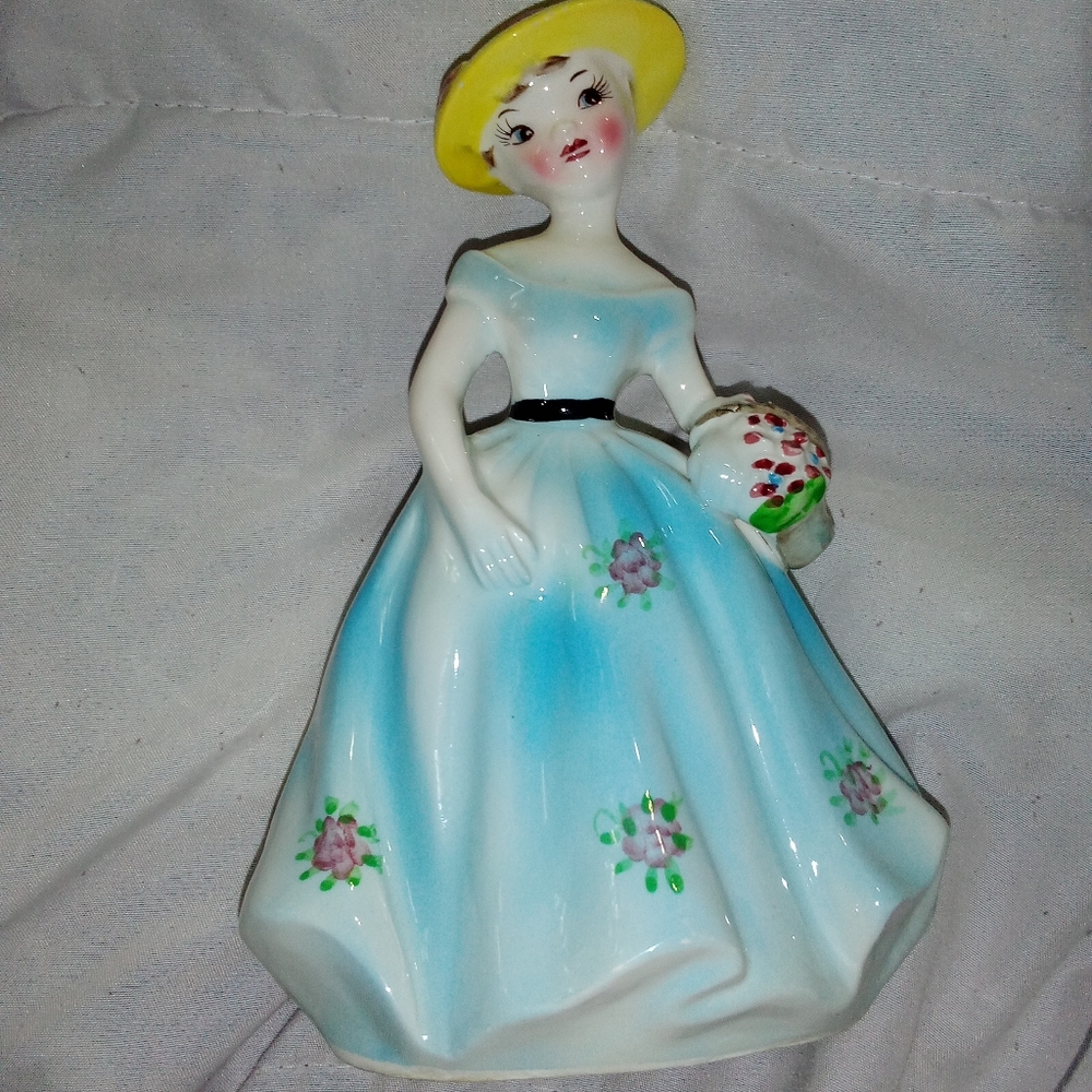 Vintage Lady In Spring Dress Planter Made In Japan